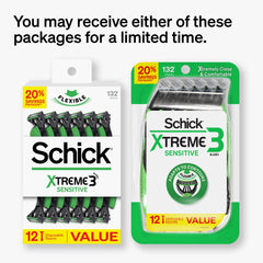 Schick Xtreme3 Sensitive ergonomic handle provides a secure grip in wet conditions.