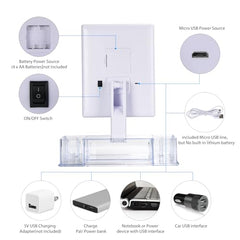 Schliersee Trifold Mirror dimming-light with color-changing options for different looks