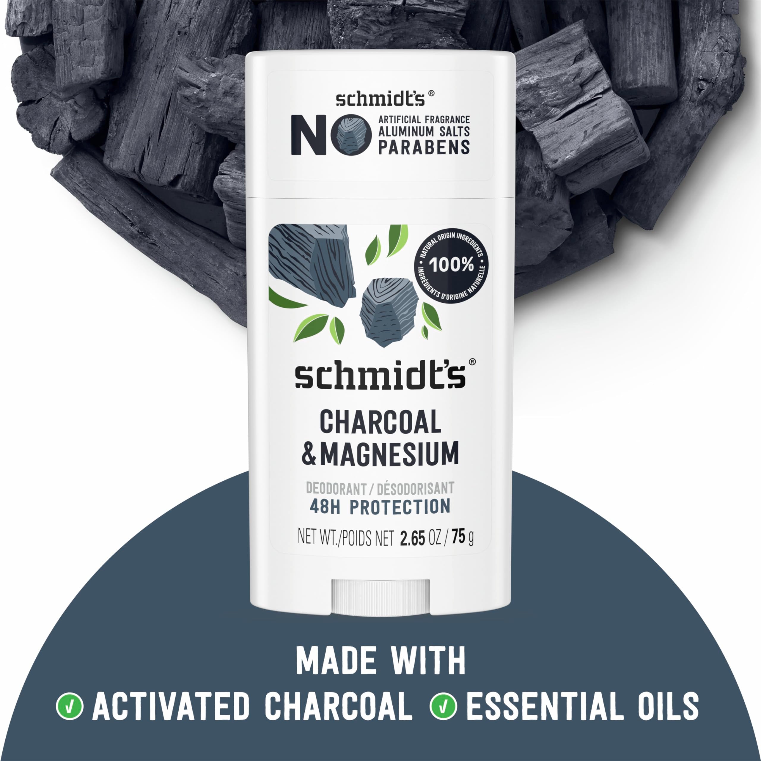 Schmidt's packaging box image underscoring vegan and cruelty-free credentials.