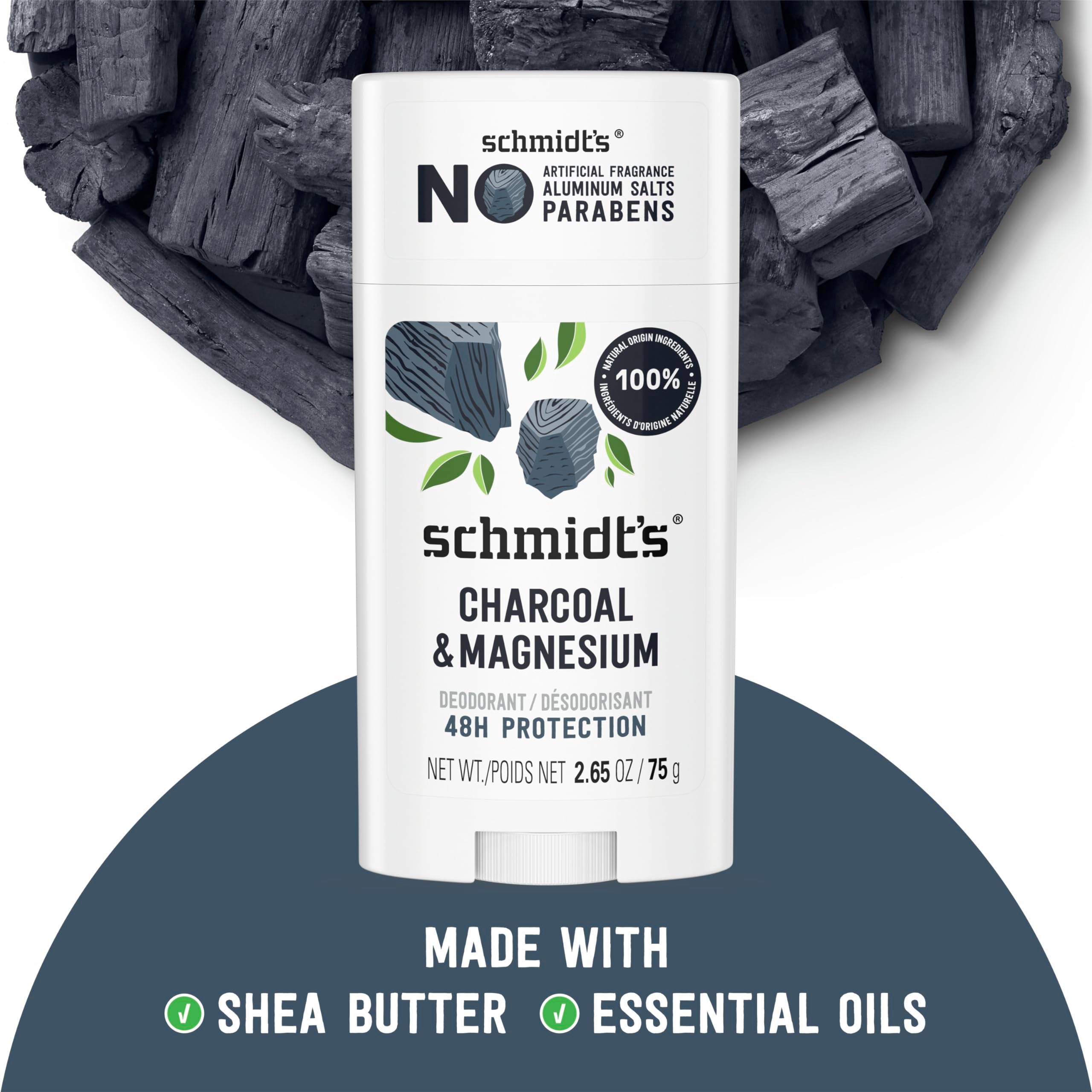 Schmidt's underarm swipe image demonstrating quick-dry, non-sticky application.