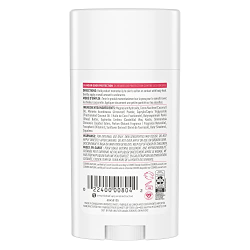 Schmidt's deodorant stick close-up showing coconut scent for daily freshness.