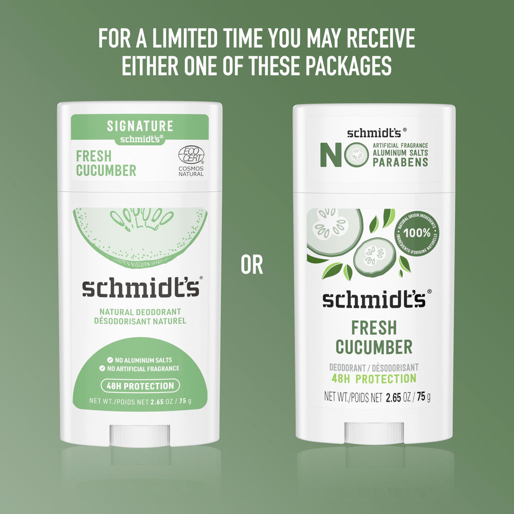 Natural ingredients like coconut oil and lavender in Schmidt's Fresh Cucumber deodorant