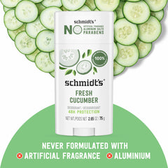 Vegan and cruelty-free Schmidt's Fresh Cucumber packaging on label