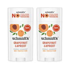 Schmidt's Grapefruit Apricot deodorant front view with refreshing citrus scent.