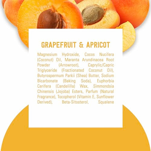 Schmidt's Grapefruit Apricot deodorant banner emphasizes 24-hour odor protection.