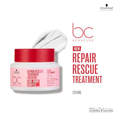 Schwarzkopf BC Peptide Repair Rescue bottle cap close-up suggests sealing damaged cuticles
