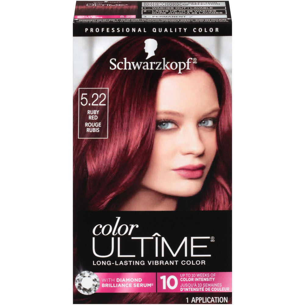 Schwarzkopf Color Ultime Ruby Red kit enables easy at-home application with vibrant shine.