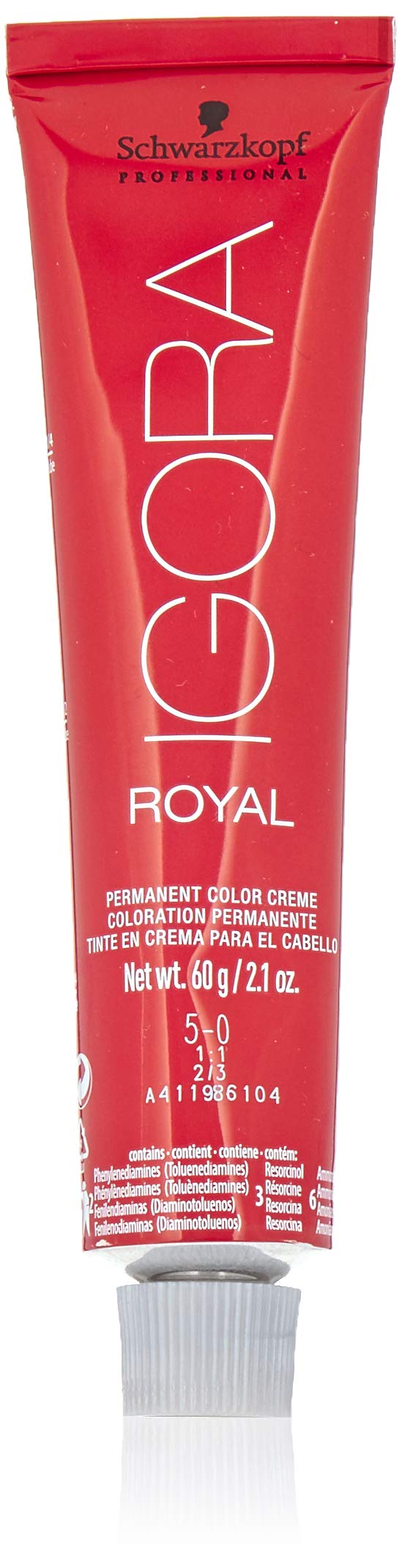 Schwarzkopf Igora Royal 5-0 Light Brown application shows an even color across hair strands