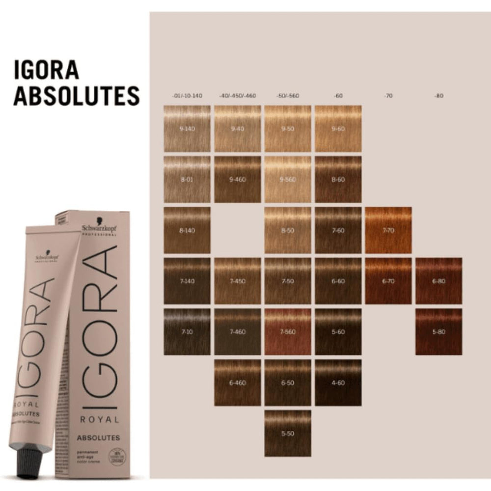 Schwarzkopf Igora Royal Absolutes 7-60 hair color result with chocolate undertones.