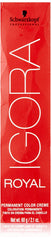 Schwarzkopf Igora Royal Color Creme 7-77 bottle pour demonstrates precise application for copper-blonde shade