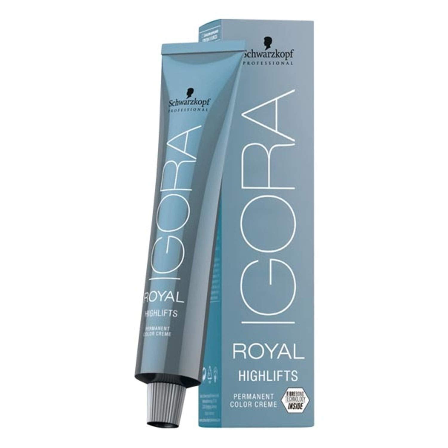 Schwarzkopf Igora Royal Highlifts 12-1 Super Ash bottle delivers cool blonde tones with reduced breakage.