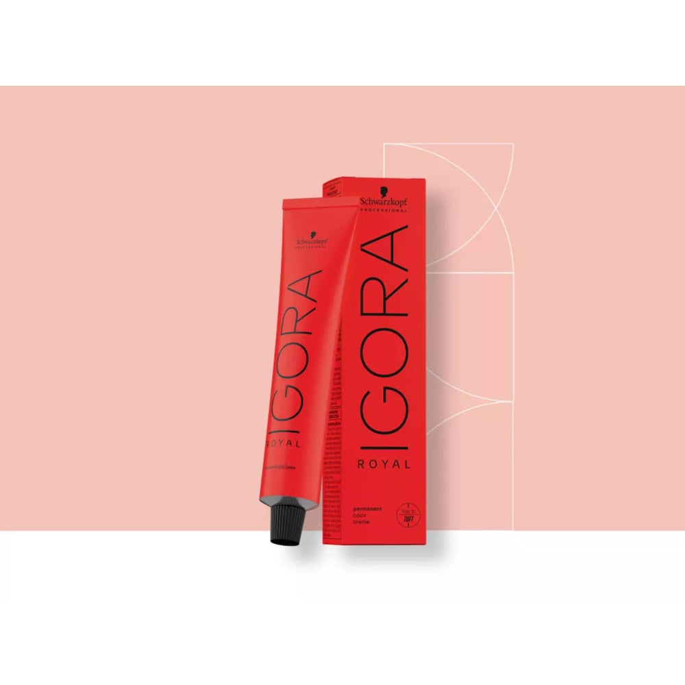 Schwarzkopf Igora Royal Nude Tones 8-46 even-tones layering showcases balanced light reflection