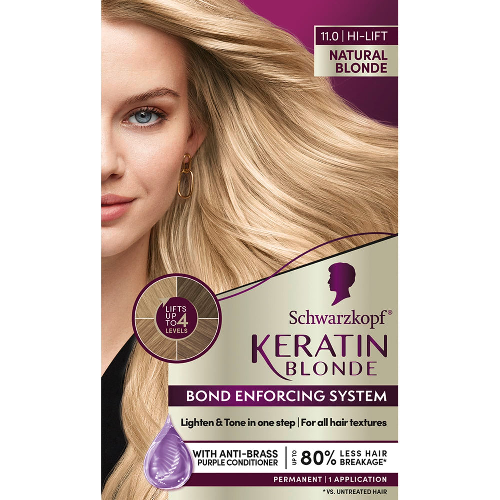 Schwarzkopf Keratin Blonde color cream for professional at-home lift and even blonde shade