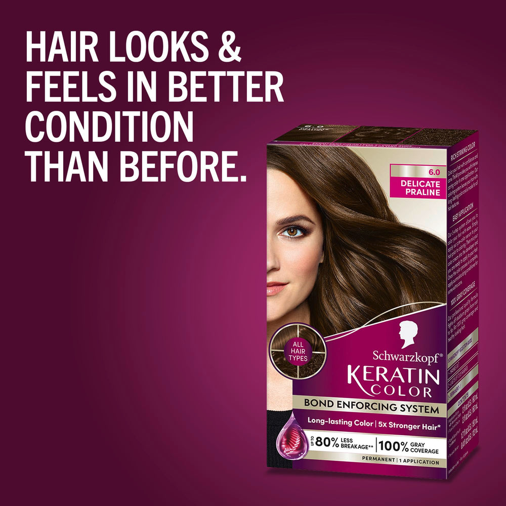 Schwarzkopf post-color conditioner with K-Bond Plex nourishes hair after dye.