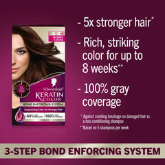Schwarzkopf Keratin Color Cream in Intense Cocoa shows rich color on hair