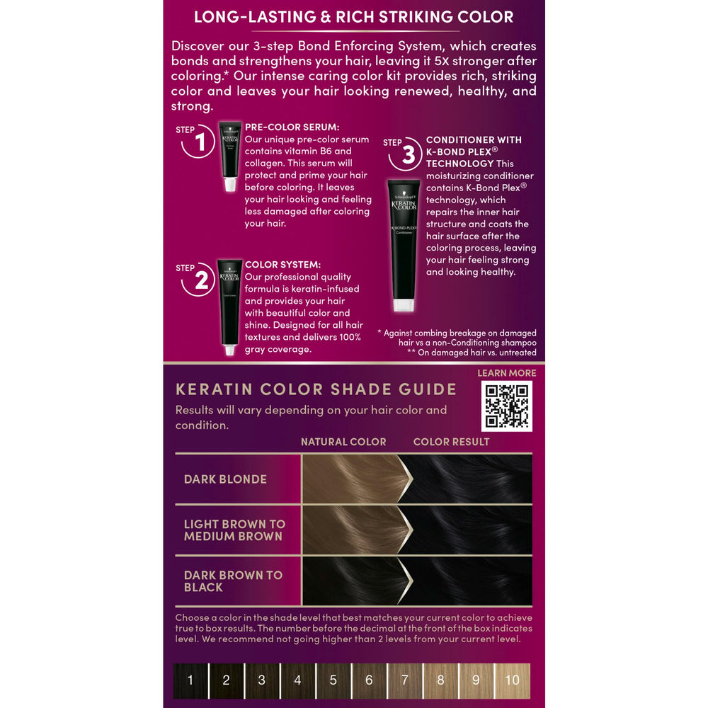Schwarzkopf Keratin Color disposable gloves in kit for mess-free application.