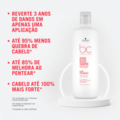 Schwarzkopf Professional Bonacure peptide rescue micellar shampoo 1000ml pack showcasing repair-focused hair care