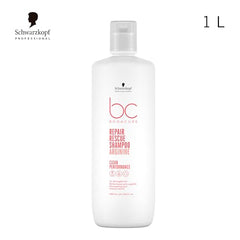 Schwarzkopf Professional Bonacure peptide rescue micellar shampoo bottle back highlights usage