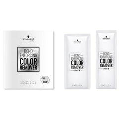 Schwarzkopf Professional Bond Enforcing Color Remover packaging highlights FibreBond protection during color removal.