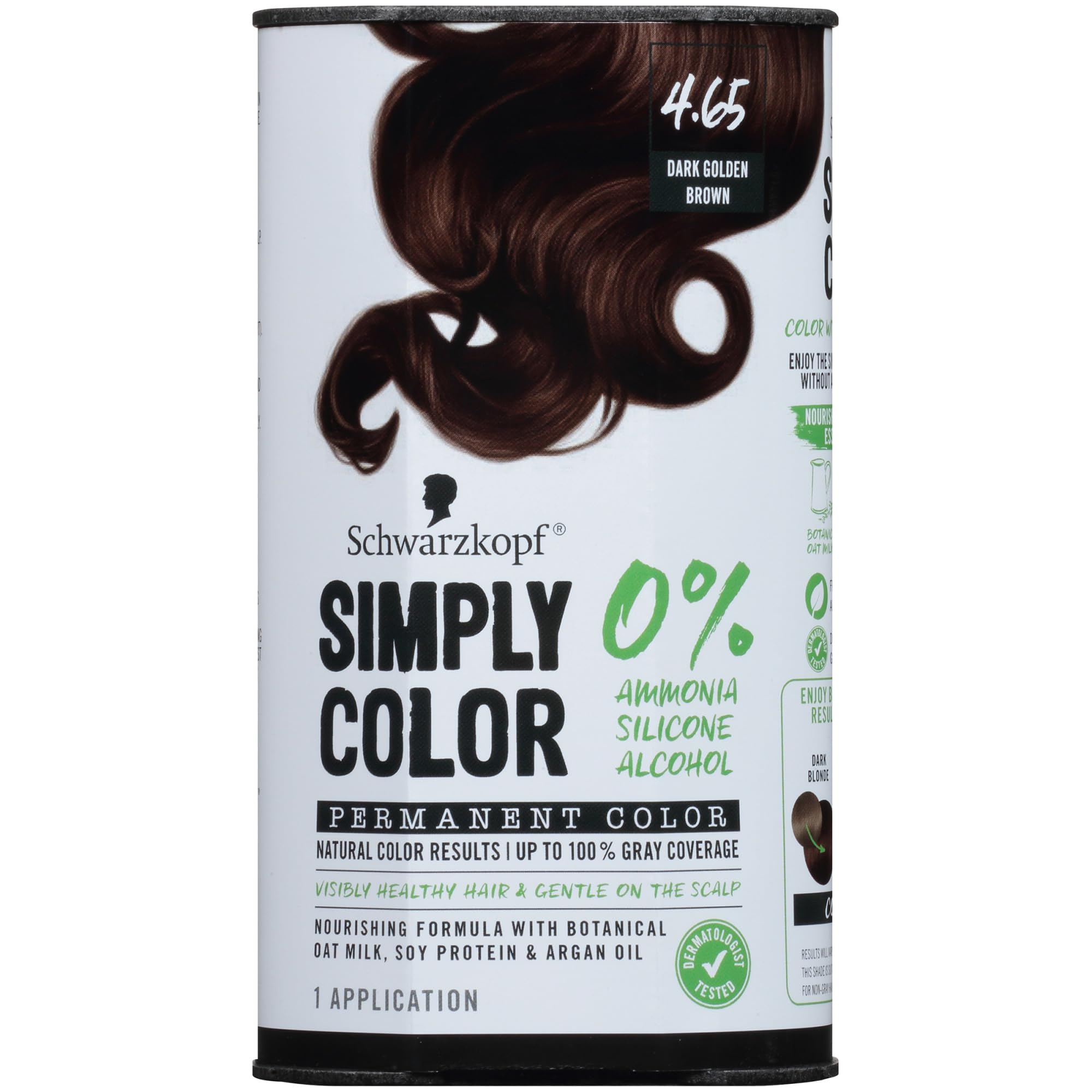 Schwarzkopf Simply Color bottle-open visual demonstrates quick setup for even color results.