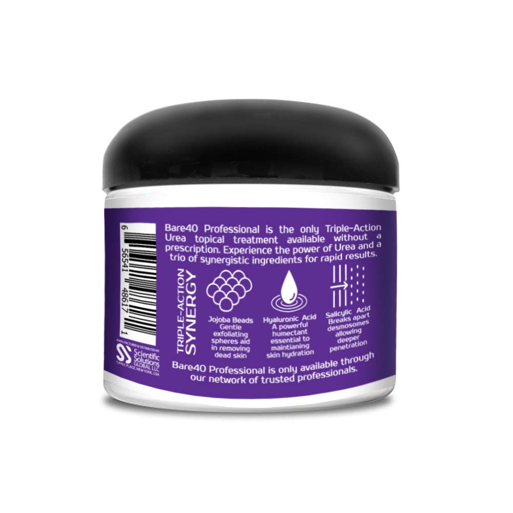 Scientific Solutions Global Bare 40 Pro application on heel demonstrates moisturizing action