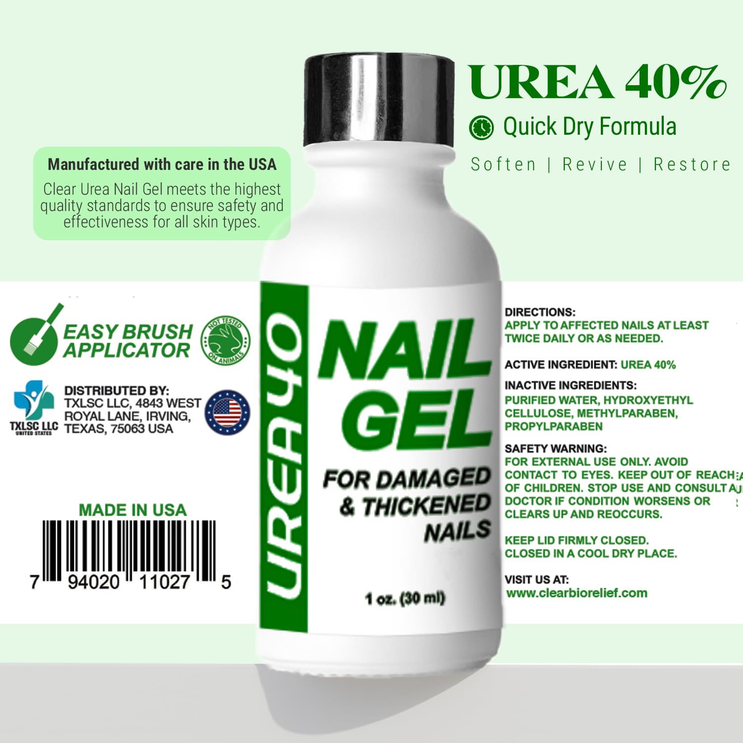 Scientific Solutions Global 40% urea formula exfoliates tough keratin on nails