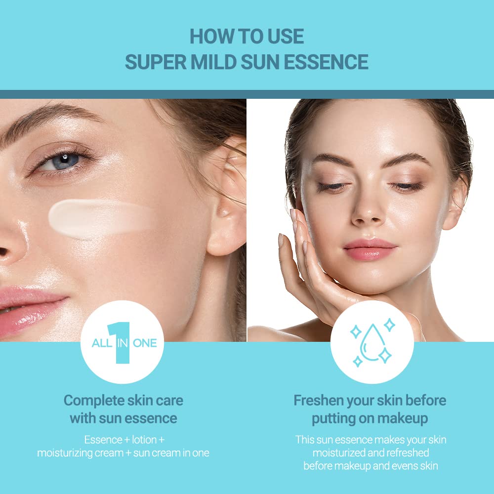 SCINIC Enjoy Super Mild Sun Essence vegan certification mark emphasizing cruelty-free skincare