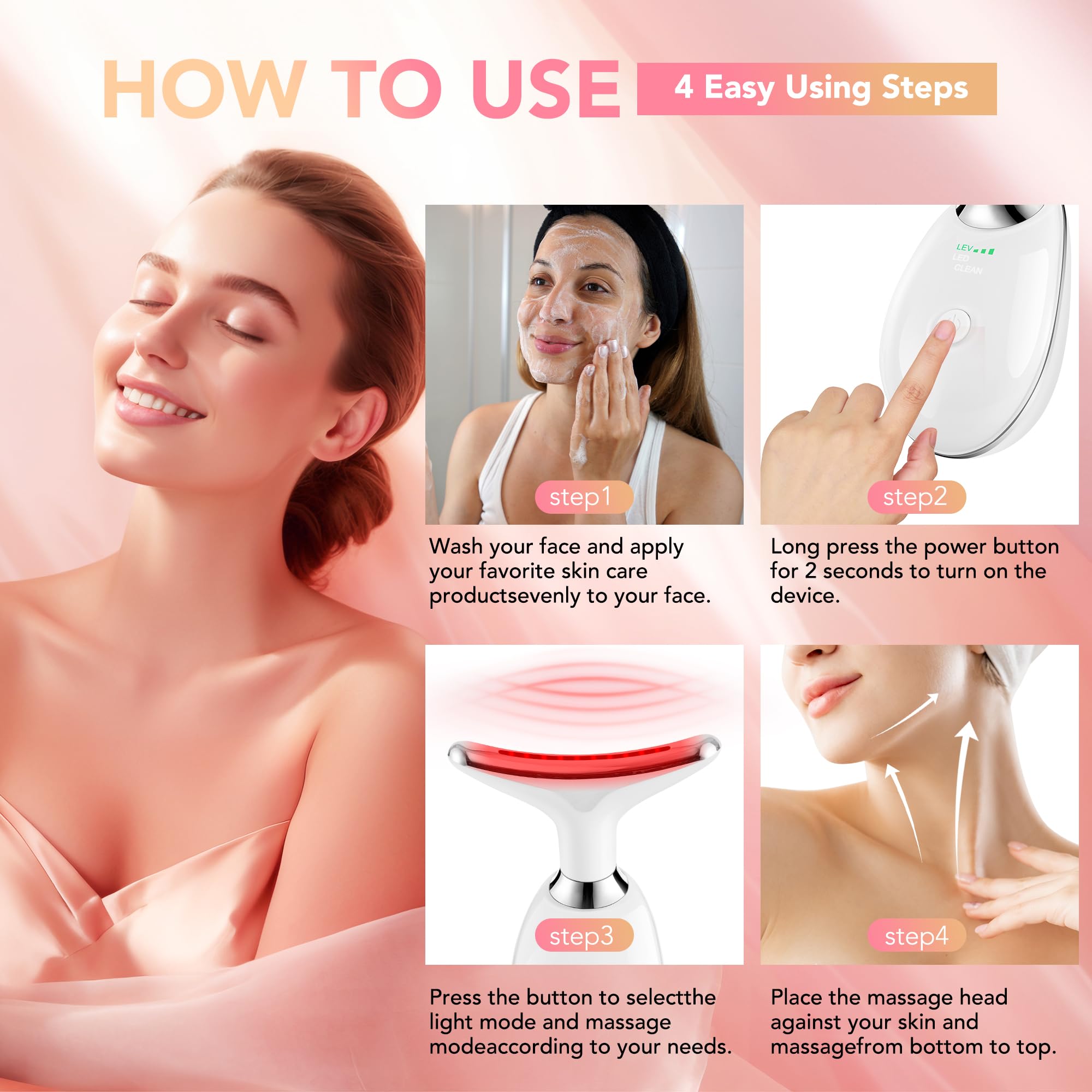 Scopck LED seven-color spectrum supports mood and skincare routines during treatment.