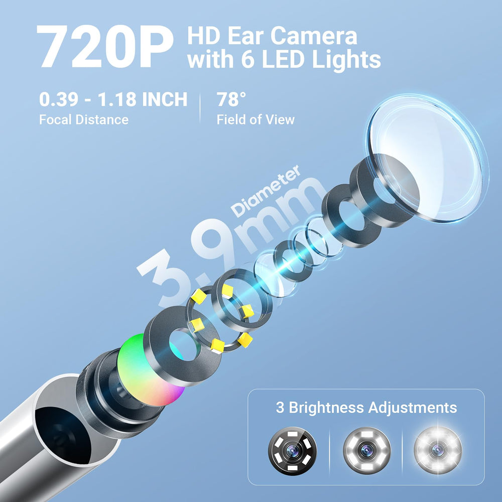 ScopeAround otoscope brightness levels adjust for comfortable viewing