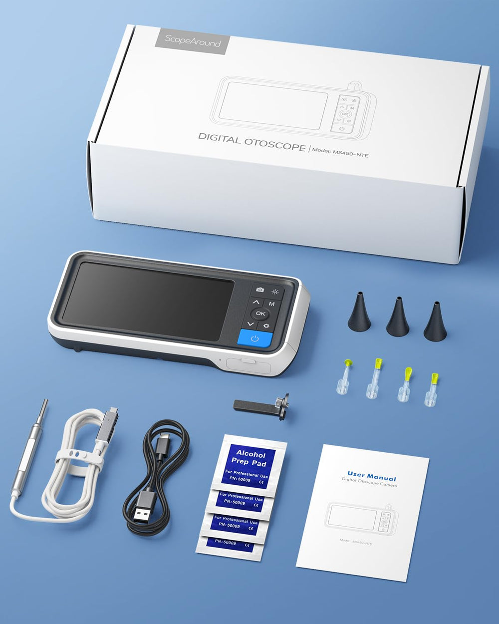 ScopeAround Otoscope supports at-home examinations for family care.