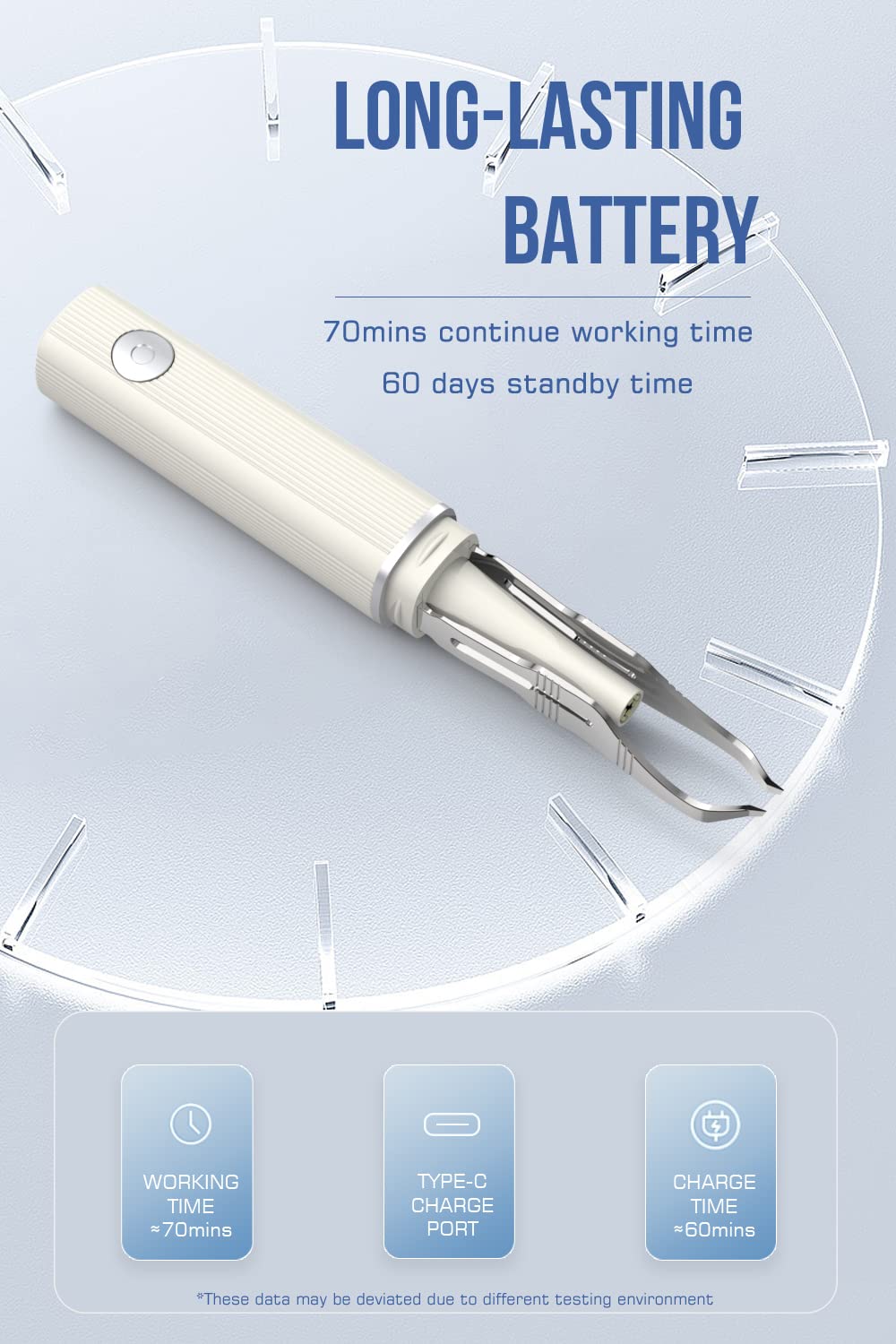 Scopepick USB Recharge Tweezer stays ready with easy USB charging.