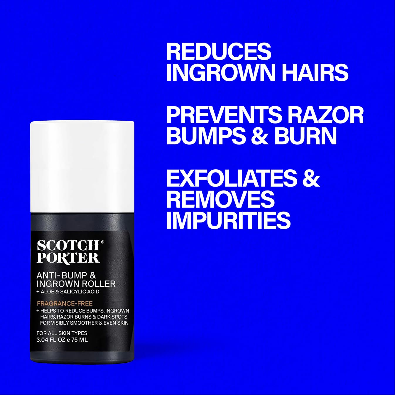Scotch Porter packaging highlights vegan, fragrance-free formula and clean design.