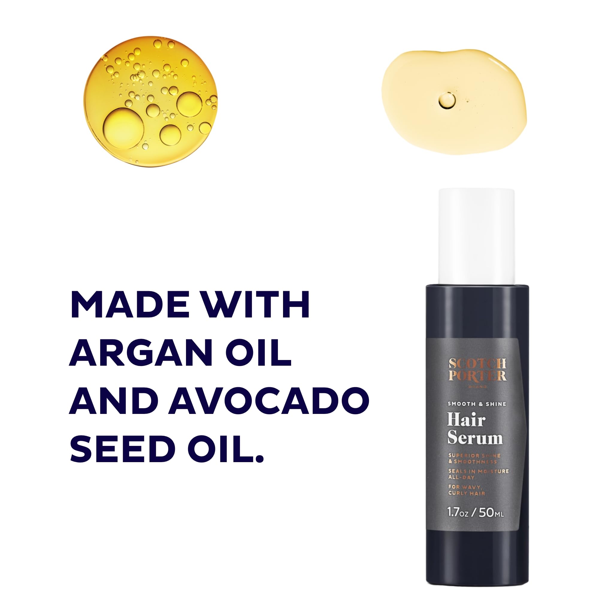 Scotch Porter hair oil delivers soft shine for manageable curls.