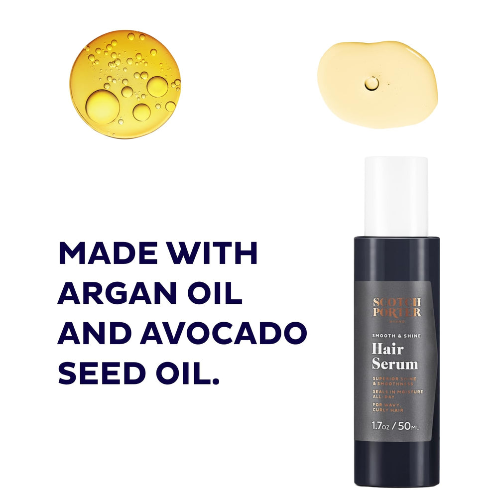 Scotch Porter hair oil delivers soft shine for manageable curls.