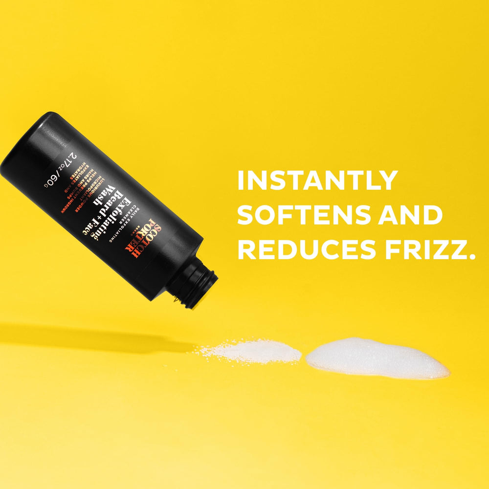 Kale protein and white willow bark ingredients highlight in Scotch Porter cleanser.