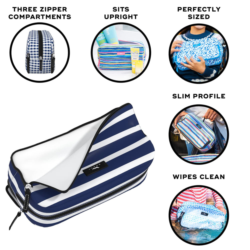 SCOUT 3-Way Toiletry Bag wipe-clean coating resists dirt.