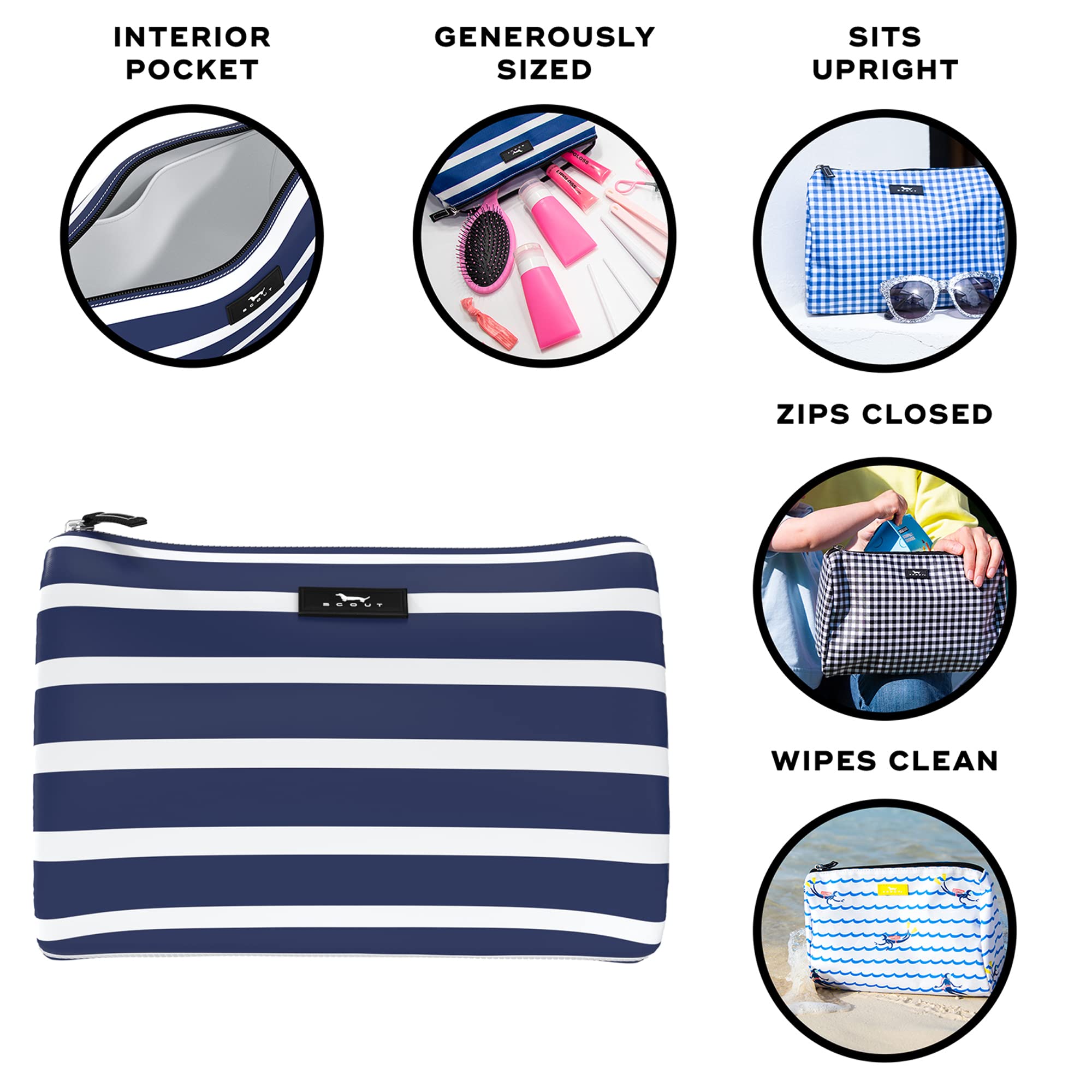 SCOUT Packin' Heat fabric is water-resistant and easy to wipe clean.