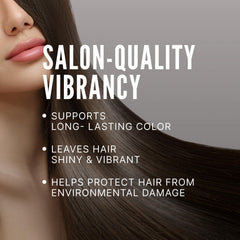 Scruples Color Renewal Gentle Shampoo label detail emphasizes UV absorbers guarding color brilliance.