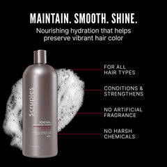 Scruples Color Renewal Gentle Shampoo lather demonstrates hydrating cleanse without stripping.