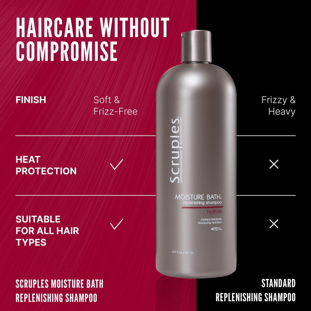 Applying Scruples shampoo for hydrated, manageable hair