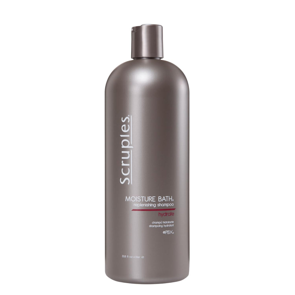 Scruples Moisture Bath Shampoo bottle ready to hydrate dry hair