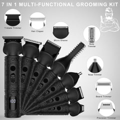 Scttomon 7-in-1 kit assembled, ready for versatile beard and hair trimming.