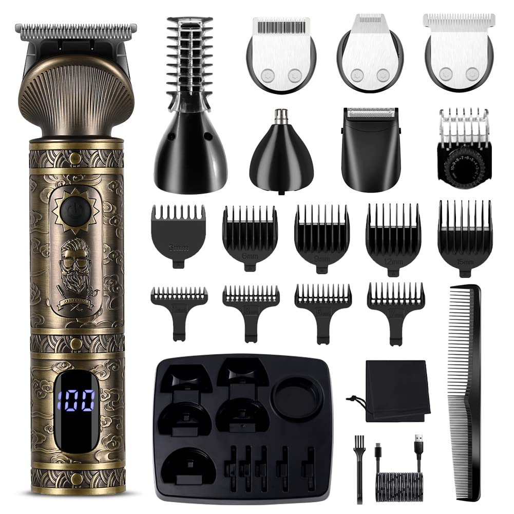Scttomon 7-in-1 beard trimmer kit setup for complete home grooming.