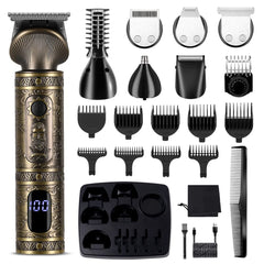Scttomon 7-in-1 beard trimmer kit setup for complete home grooming.