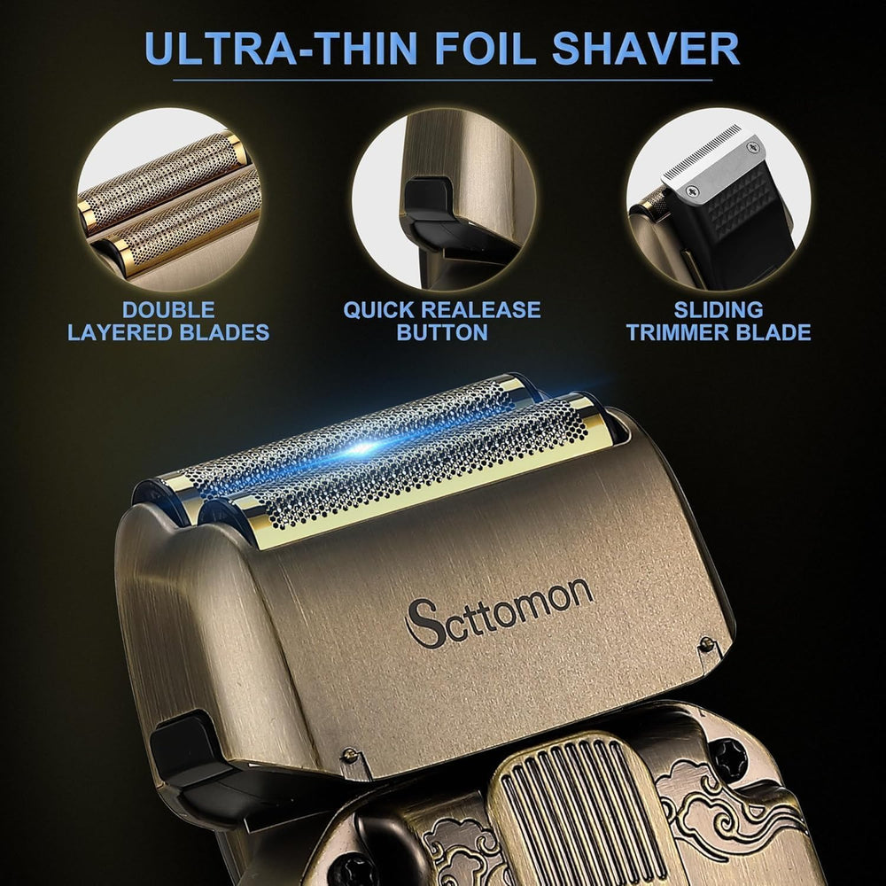 Scttomon beard trimmer with precision dial for exact length