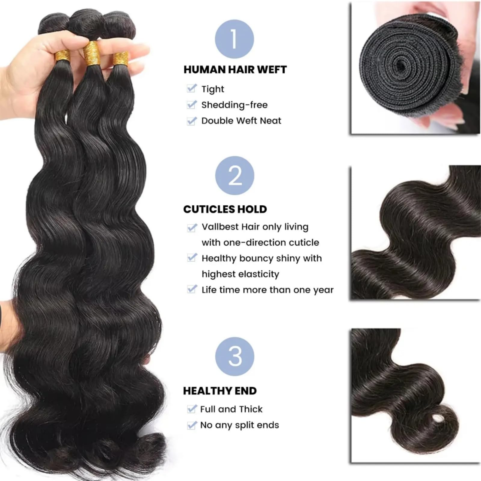 SDDRSRA 12A hair bundles body wave 22in shows dramatic waves with natural movement.