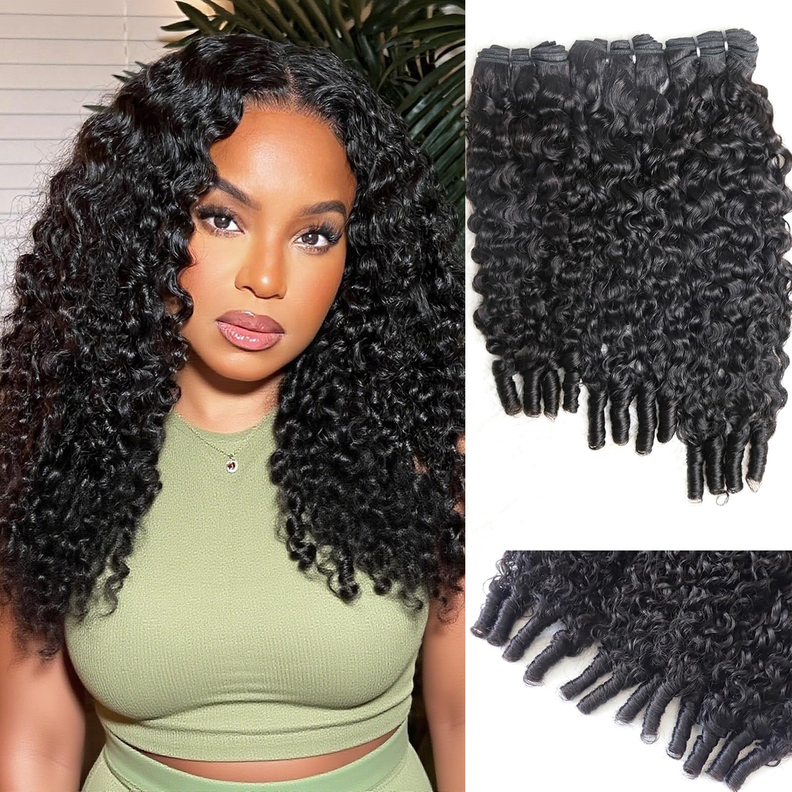 Sdferlin Burmese curly bundles 16-inch natural black weave for seamless blend