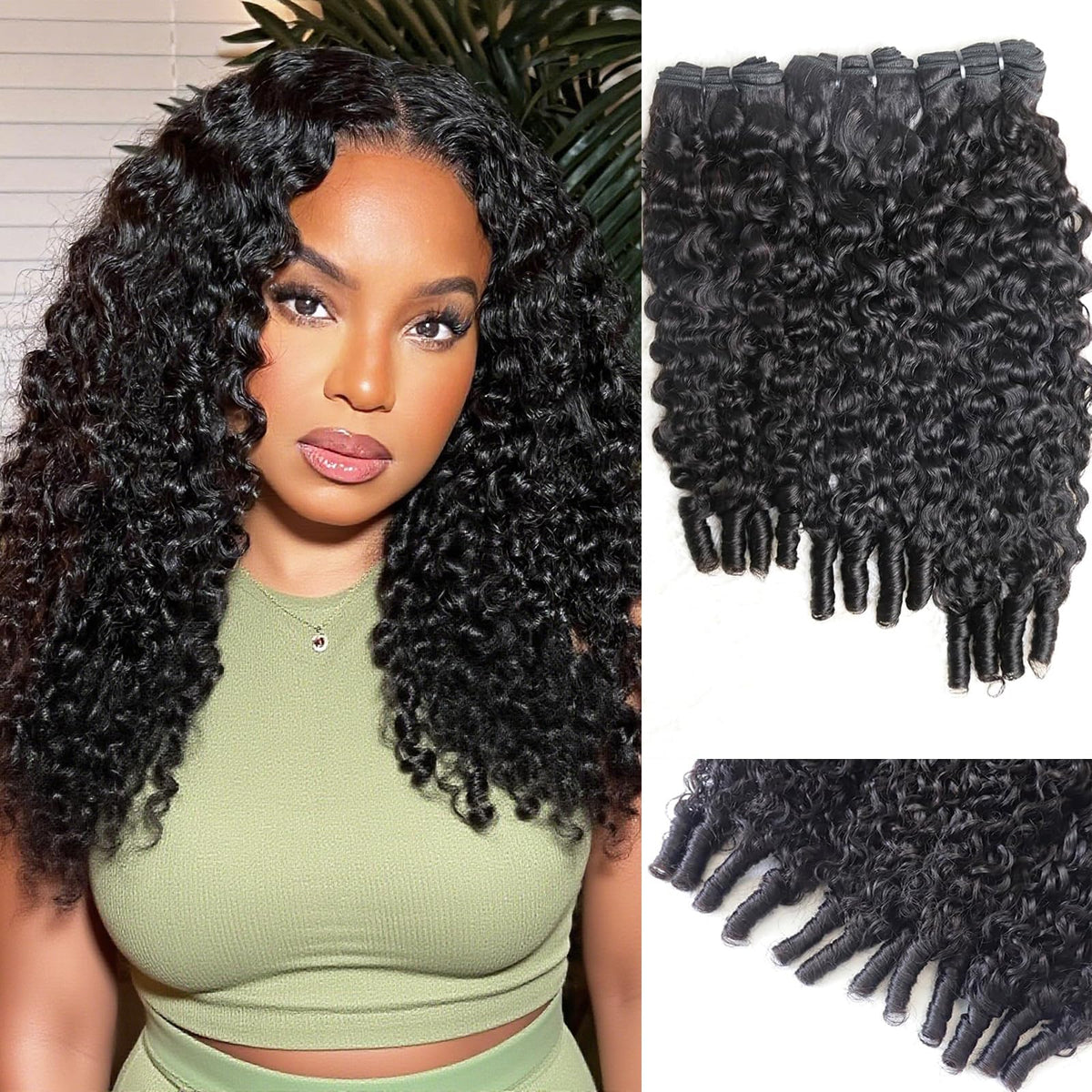 Sdferlin Burmese curly bundles 16-inch natural black weave for seamless blend