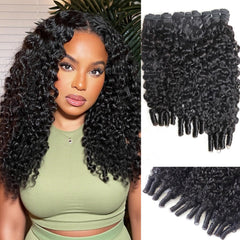 Sdferlin Burmese curly bundles 16-inch natural black weave for seamless blend