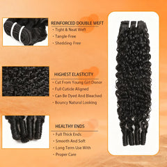 Sdferlin Burmese curly bundles 18-inch spiral-end close-up showing bouncy texture